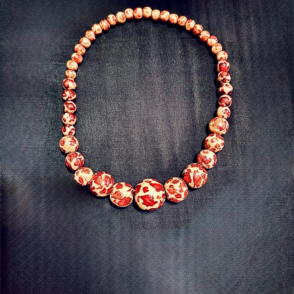 Animal Print Beaded Bracelet | Graduated Statement Jewelry on Elastic Band